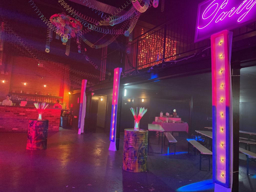 neon retro slinky oil drum barrels table neon signs fairy lights