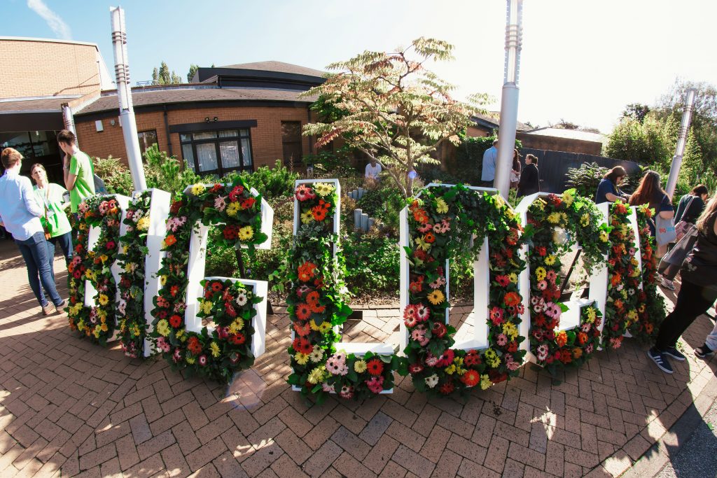 big letters flowers floral big local connects sign free standing