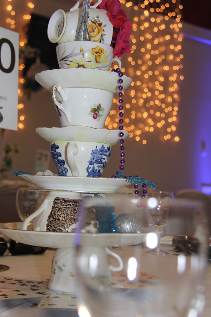 tea cup tower table centres