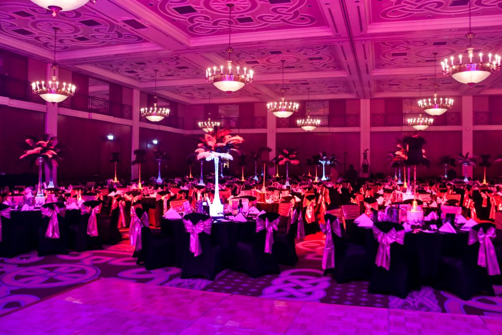 black and white table centres hire light up tall
