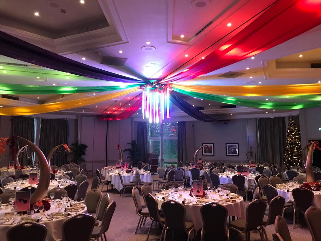 tall elephant tusk table centres bollywood themed