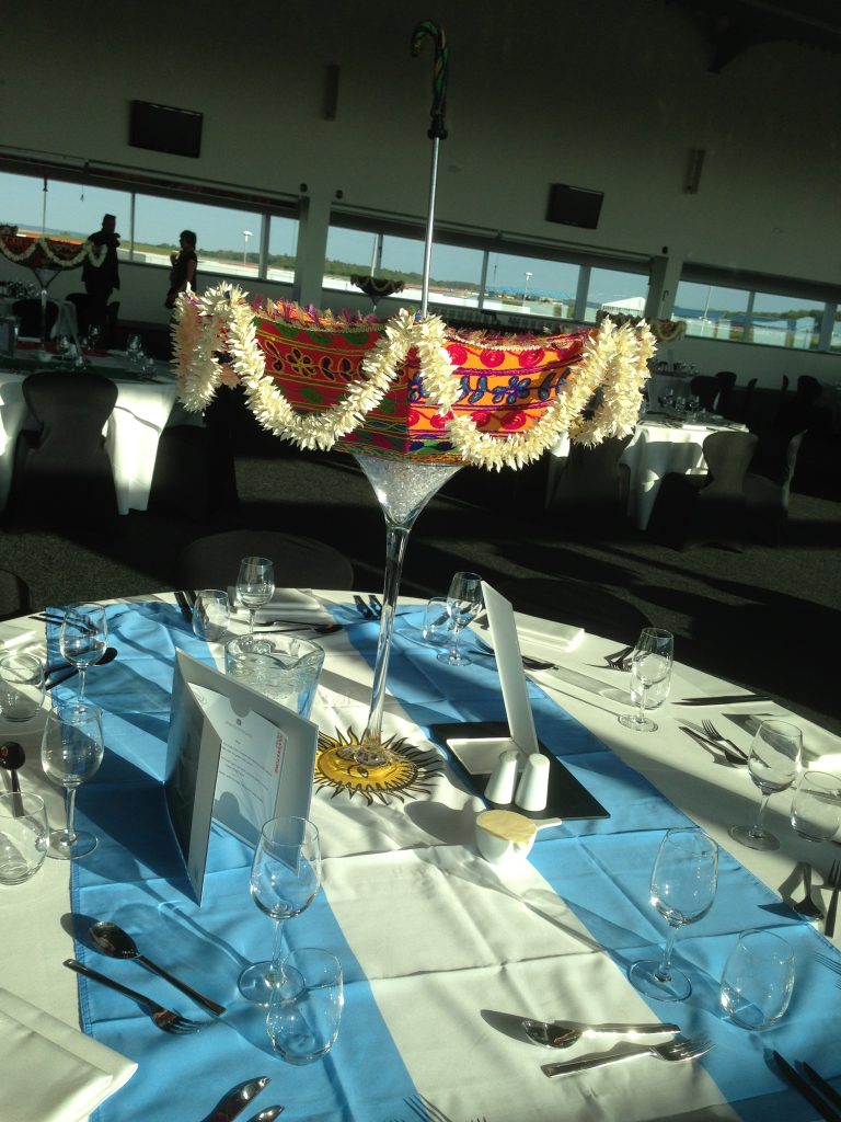 bollywood umbrella tall table centres